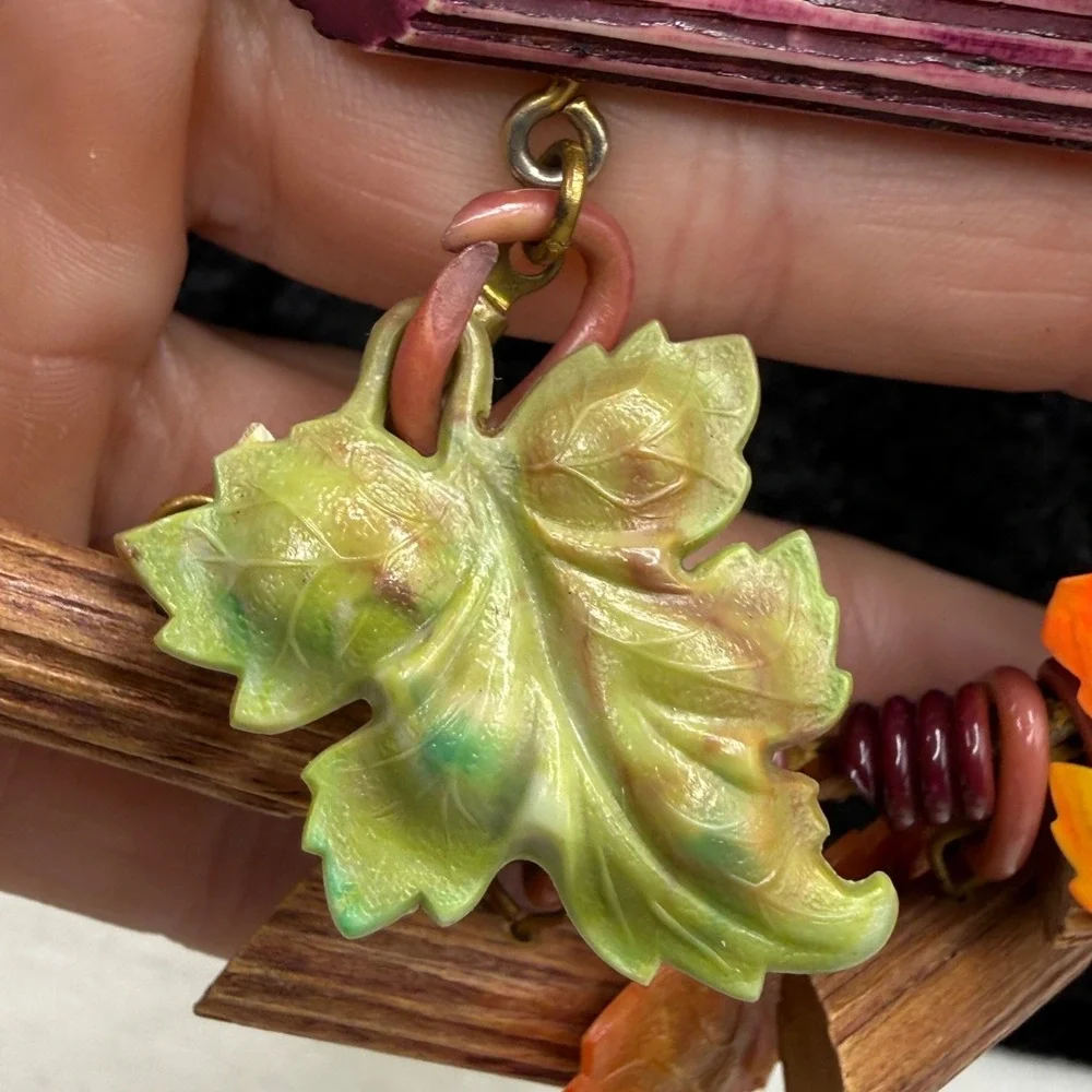 Vintage Hand Crafted Brooch Nature Leaves